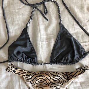 Cute Gray and metal bikini top